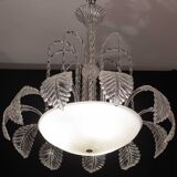 Elegant Art Decò, Barovier & Toso Chandelier, Murano Glass, 1950s