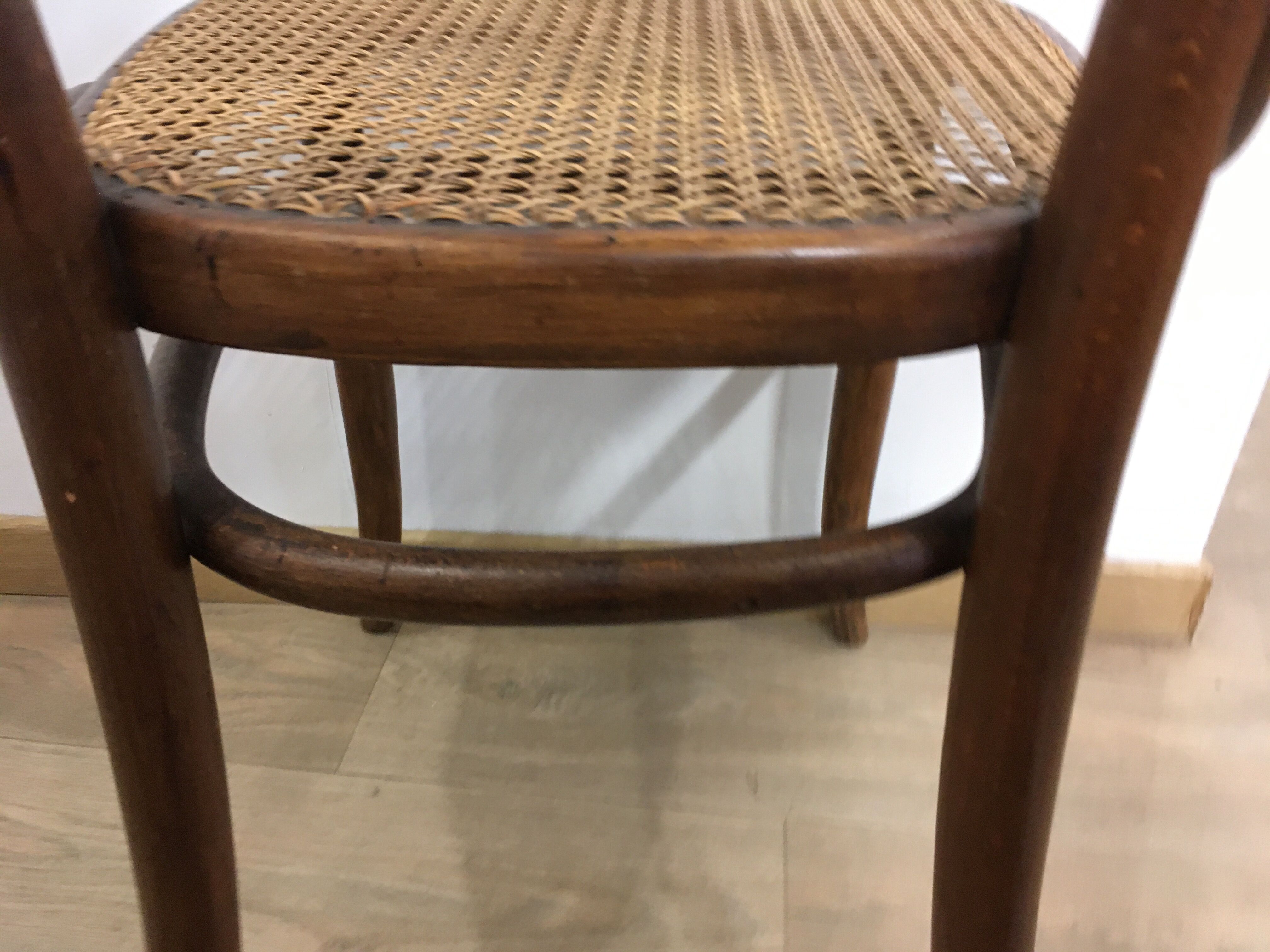4 old wooden bistro chairs