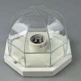 60s 70s ceiling lamp Glashütte Limburg Germany Plafoniere glass & metal