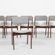 Midcentury Danish set of 6 dining chairs in rosewood by Erik Buch for Oddense Maskinsnedkeri 1960s