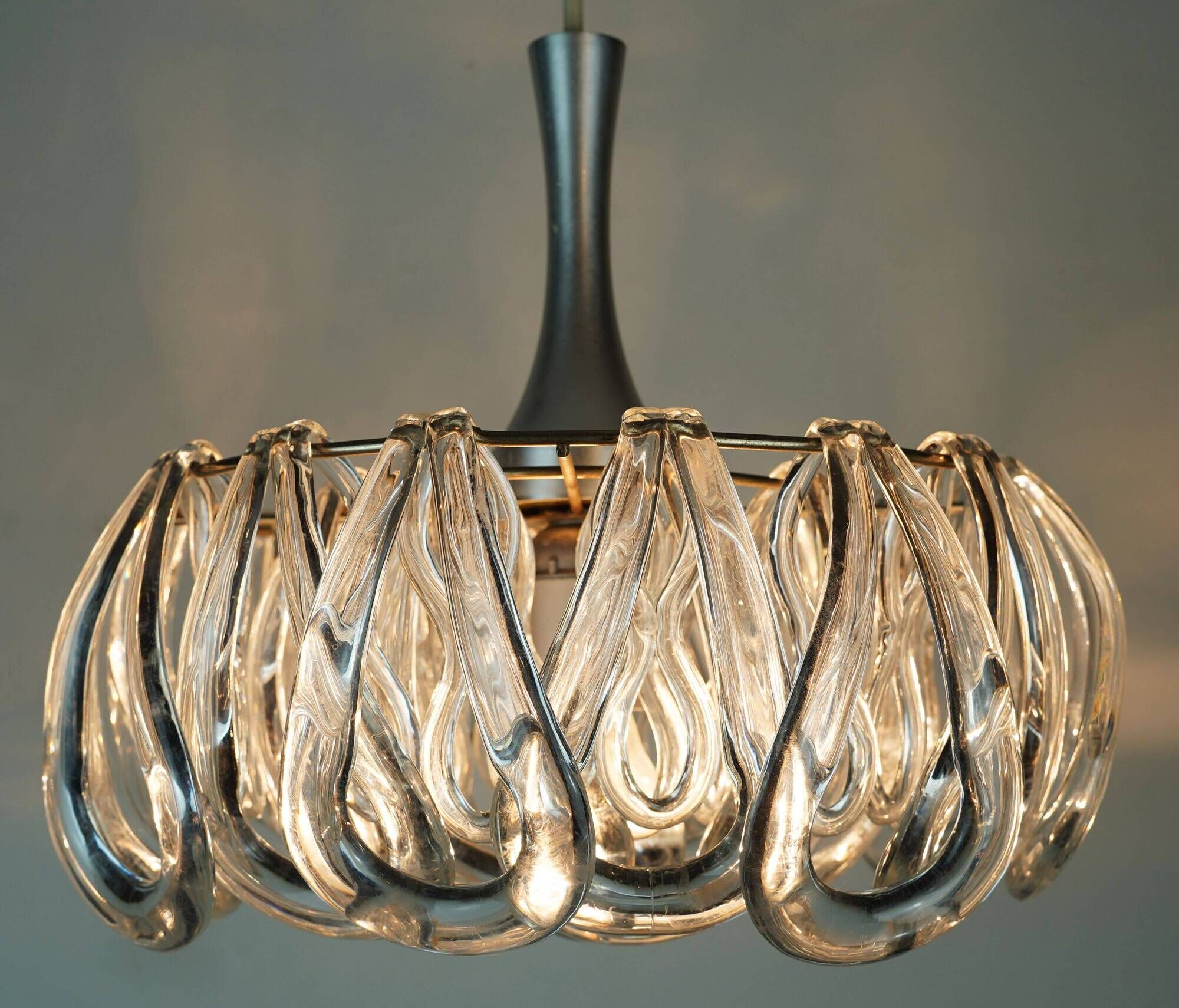 mid century PENDANT LIGHT with 24 acrylic elements 1960s 1970s space age