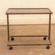 Czechoslovak vintage serving trolley on wheels, mid-century bar cart, 1970s