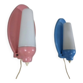 2 Wall lamps pink & blue 1950’s