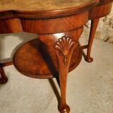 Walnut chippendale-style round coffee table