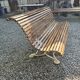 Garden bench with cast iron legs and oak slats