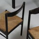 Vintage black lacquered dining set, Italy 1970s