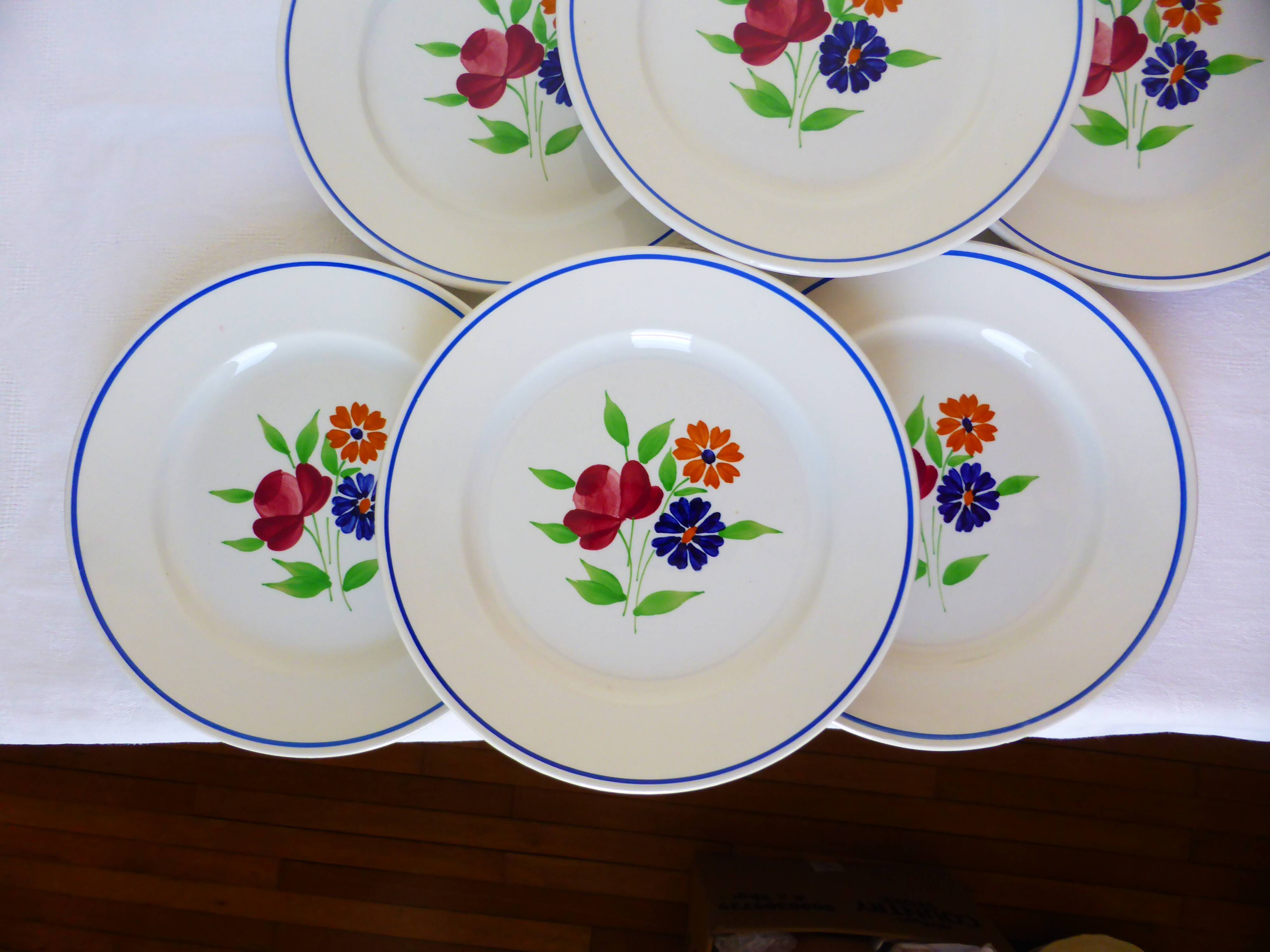 6 flat plates vintage K-G Luneville model Mat 210337