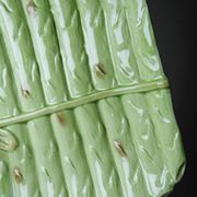 Asparagus service in earthenware, trompe-l'œil decoration, vintage 1970s-1980s.