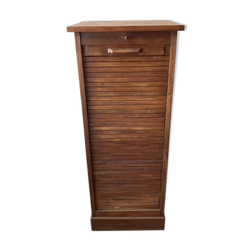 Small curtain filing cabinet.