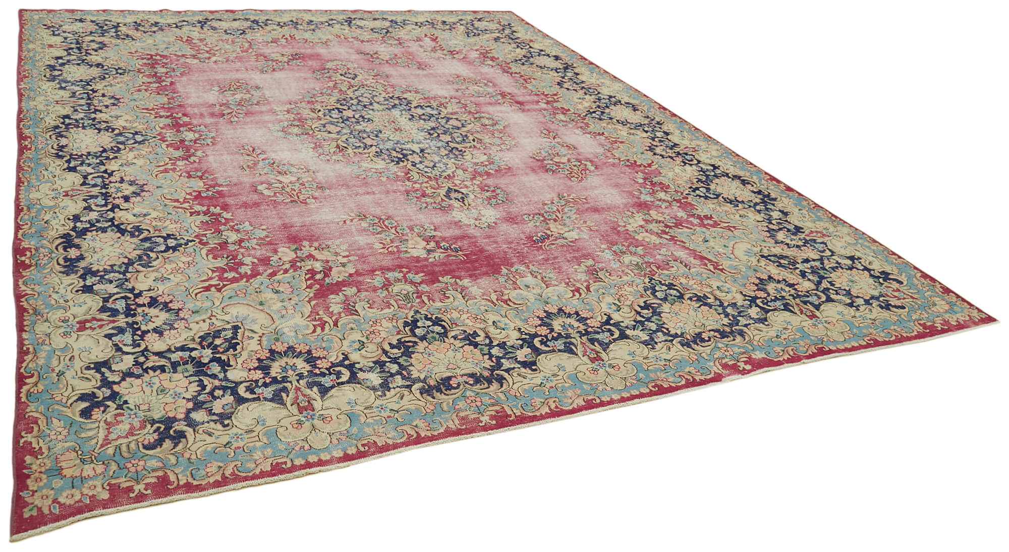 Handmade oriental unique 1980s 297 cm x 400 cm beige wool carpet