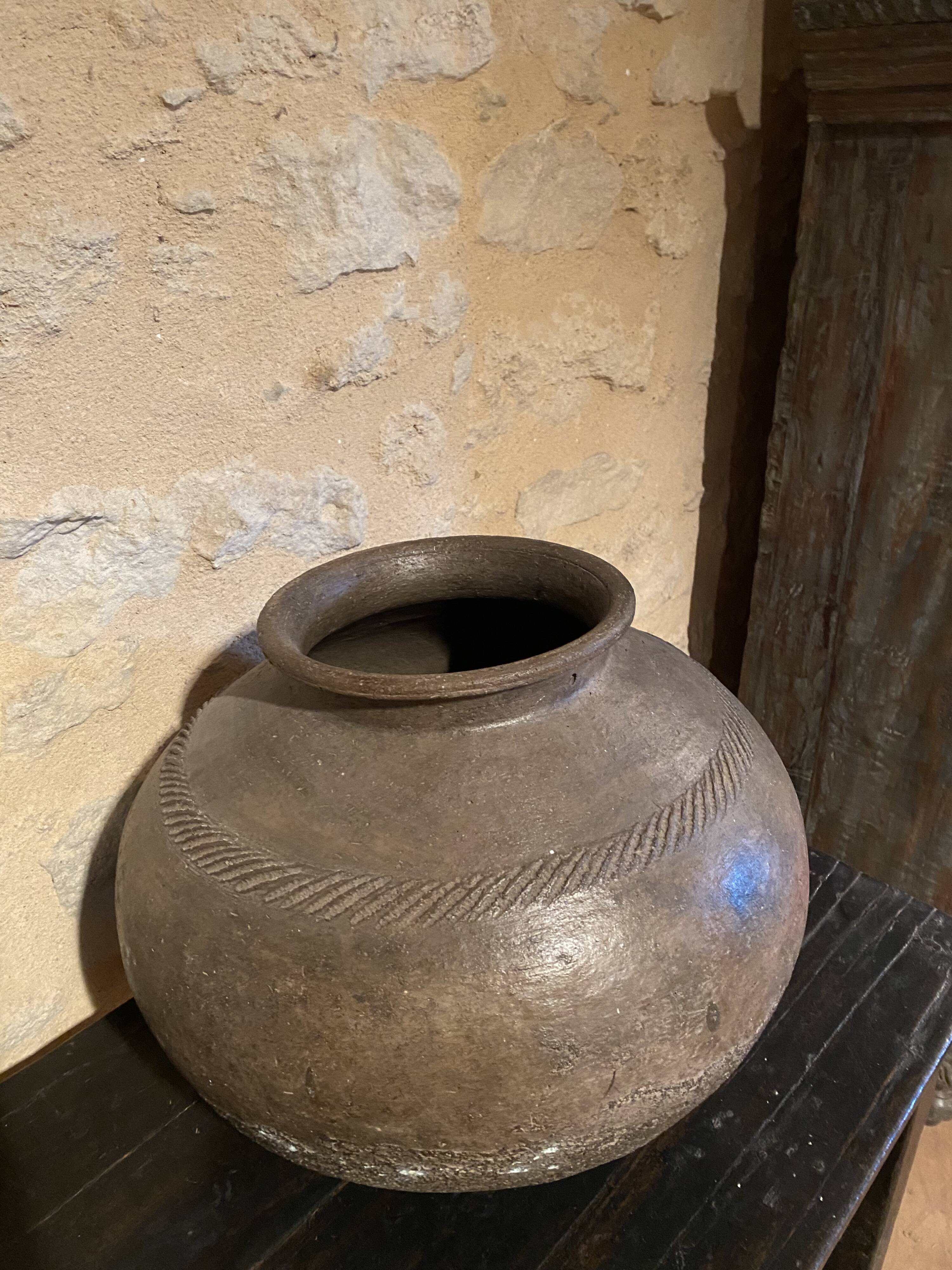 Old Indian terracotta jar