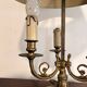 Three-Arm Bouillotte Lamp with Fire Shade, Green Tôle, Empire Directoire