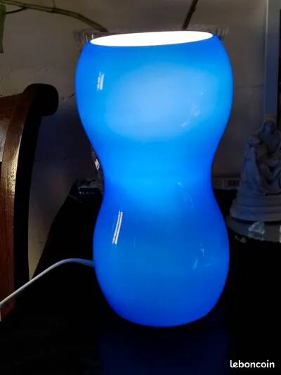 Blue glass lamp - Ikea vintage 1990