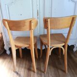 Set of 2 wooden bistro chairs