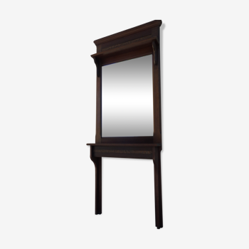 Mirror trumeau Henri II frame fireplace wall-mounted wood on feet