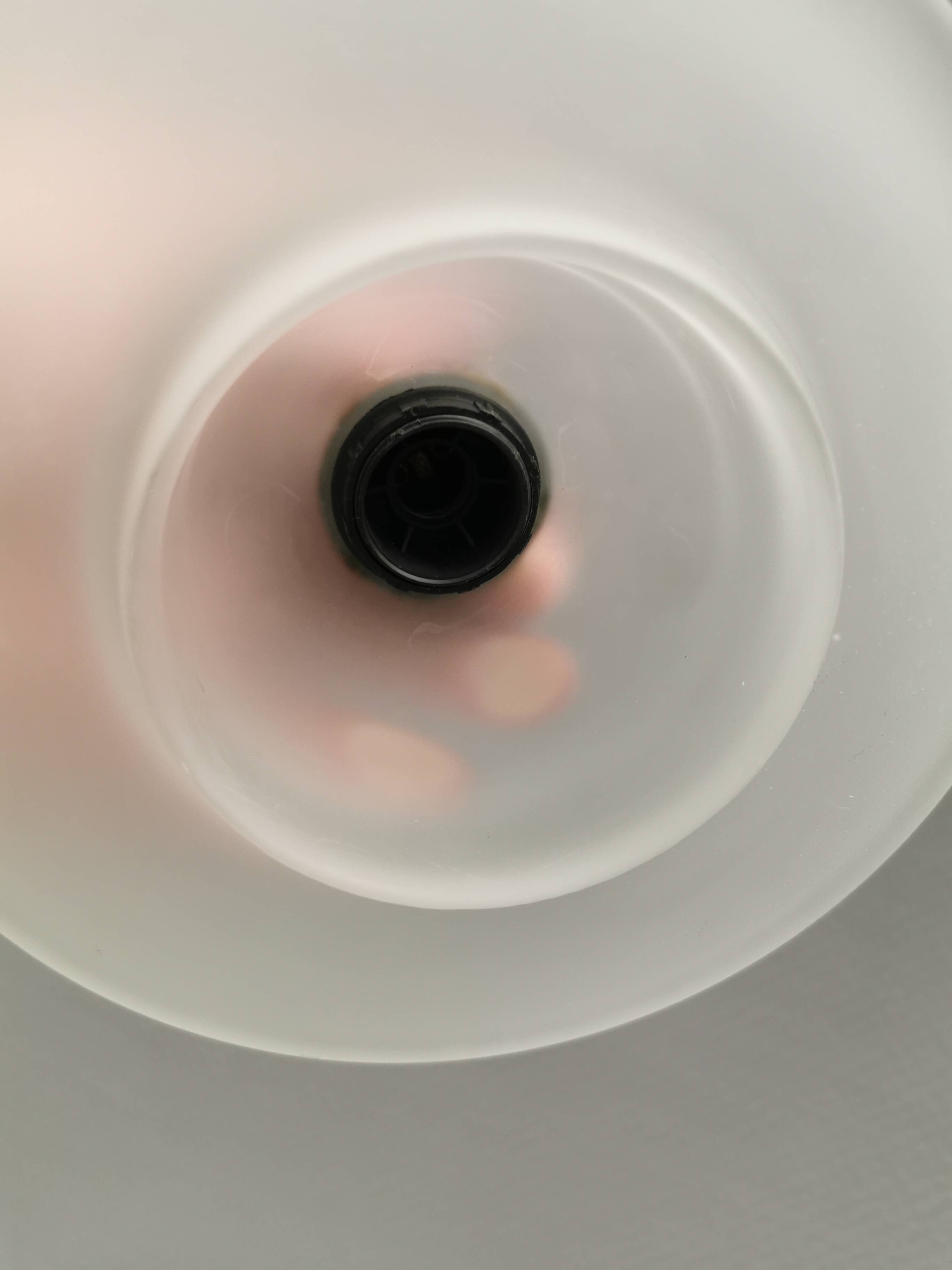 White glass UFO pendant lights by Design-Light, early 1990s Denmark