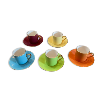 Coffee cups and under cups.gold borders