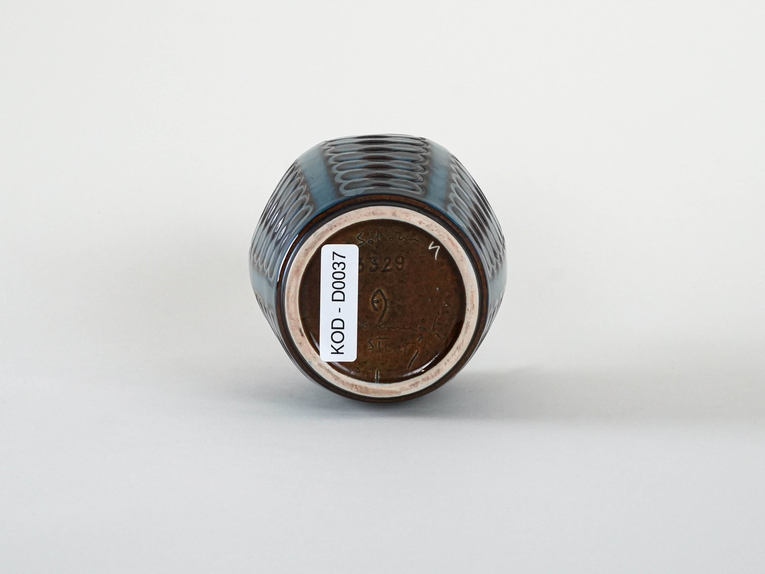 Stoneware vase, Danish design, 1970s, production: Søholm