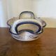 Vintage Ceramic Salad Bowl with Blue Floral Decor, Made in Italy