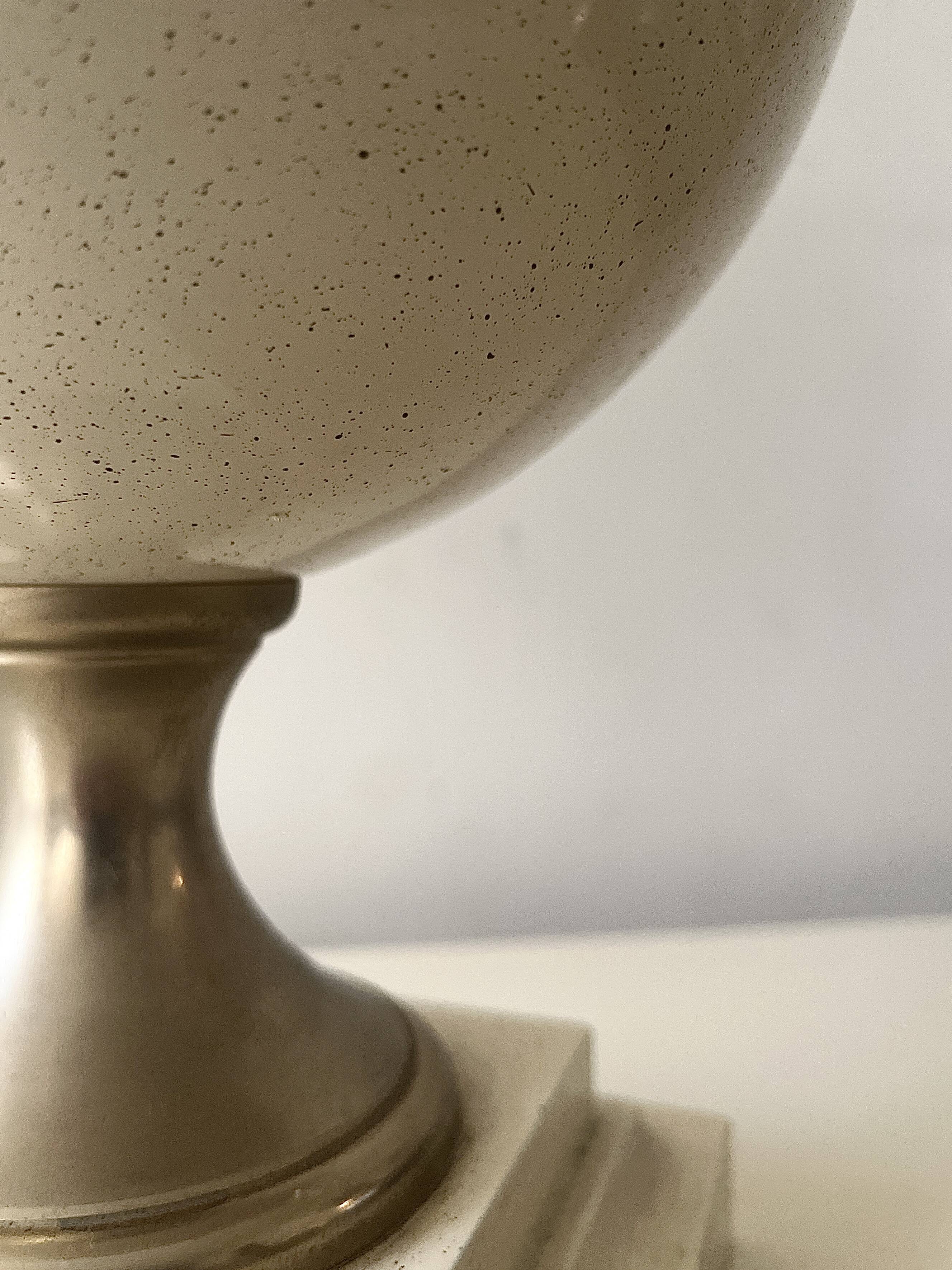 Dolphin lamp model "Oricourt" in ceramic and brass, France 1970.