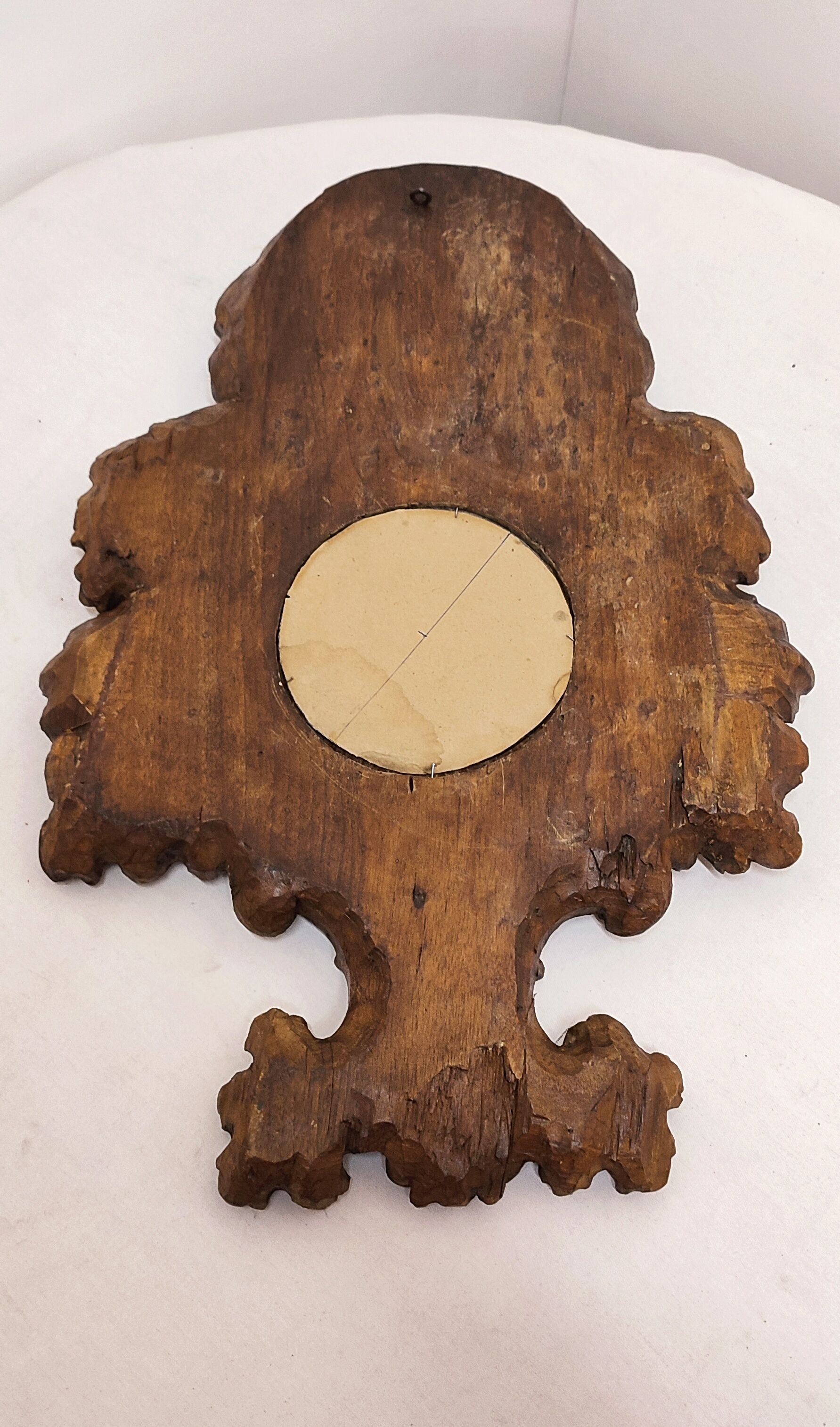 Miroir en bois sculpté Espagne années 1940 44x65cm