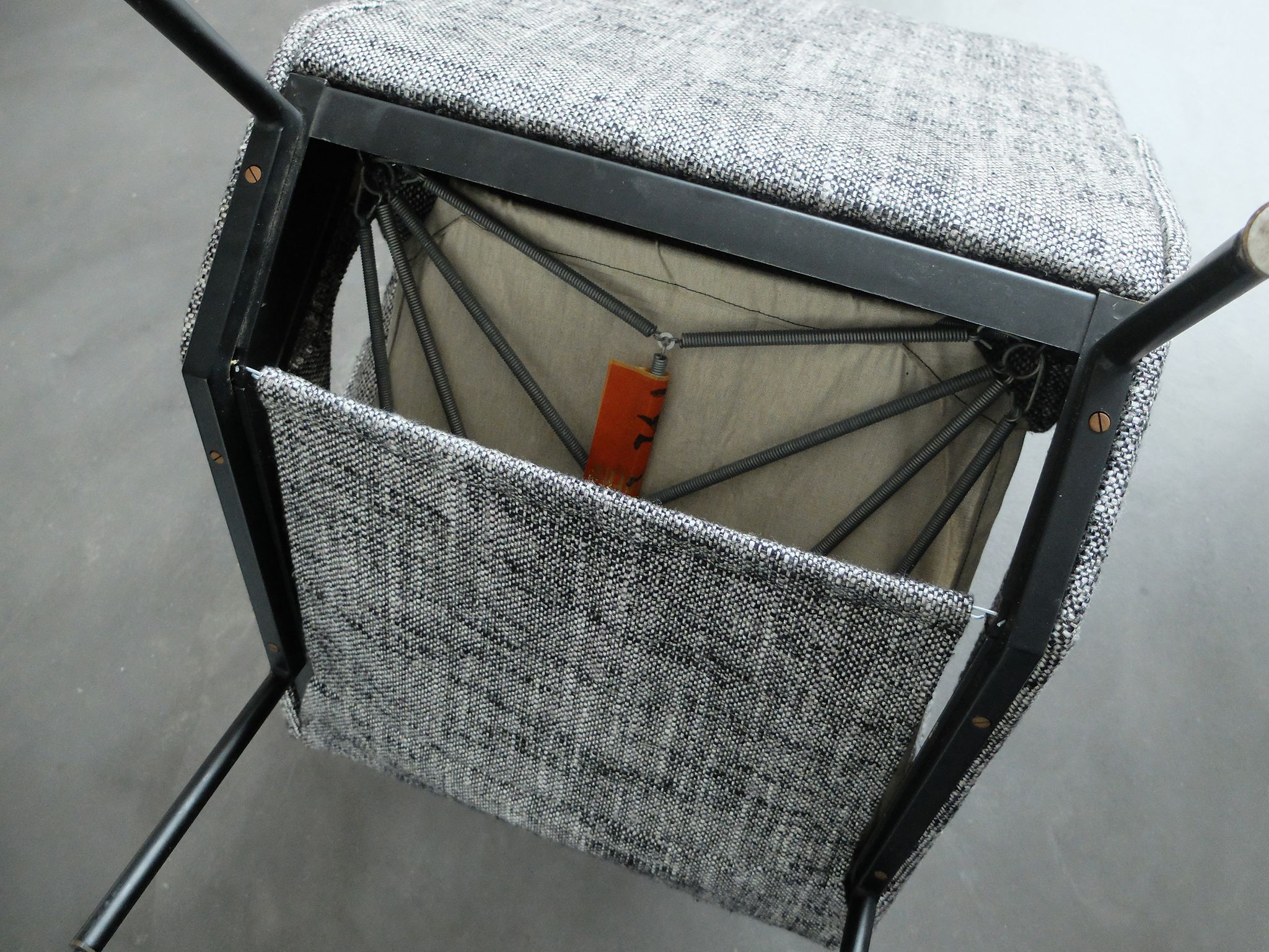 Armchair and ottoman designed by Paul Geoffroy, Airborne, France, 1960