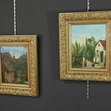 Pair of “Country Scenes” Paintings, signed A. Minne – Late 19th century