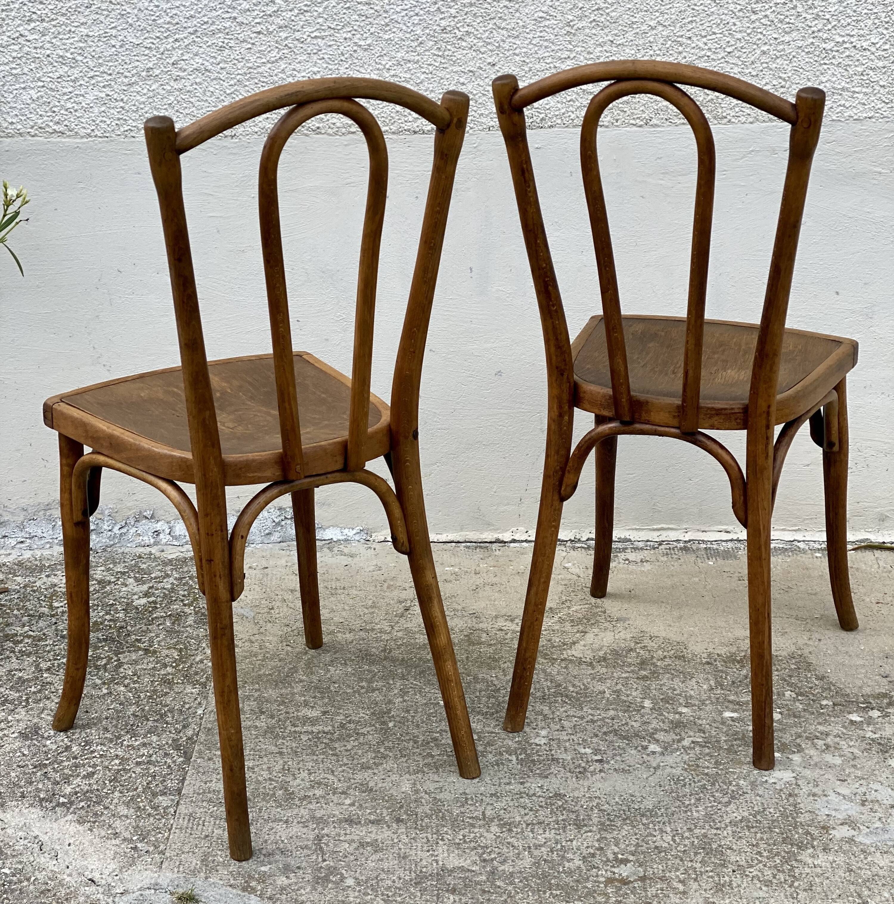 Pair of vintage thonet bistro chairs from 1900