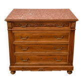 Henri II Neo-Renaissance commode with red marble