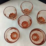 Set of 6 40s-50s glass table glasses