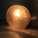 Round ceiling light in chiseled glass