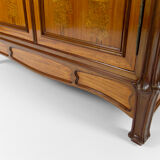 Mahogany inlaid Art Nouveau cabinet, France, circa 1900