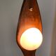 Vintage italian double lamp on a organic oak wood base