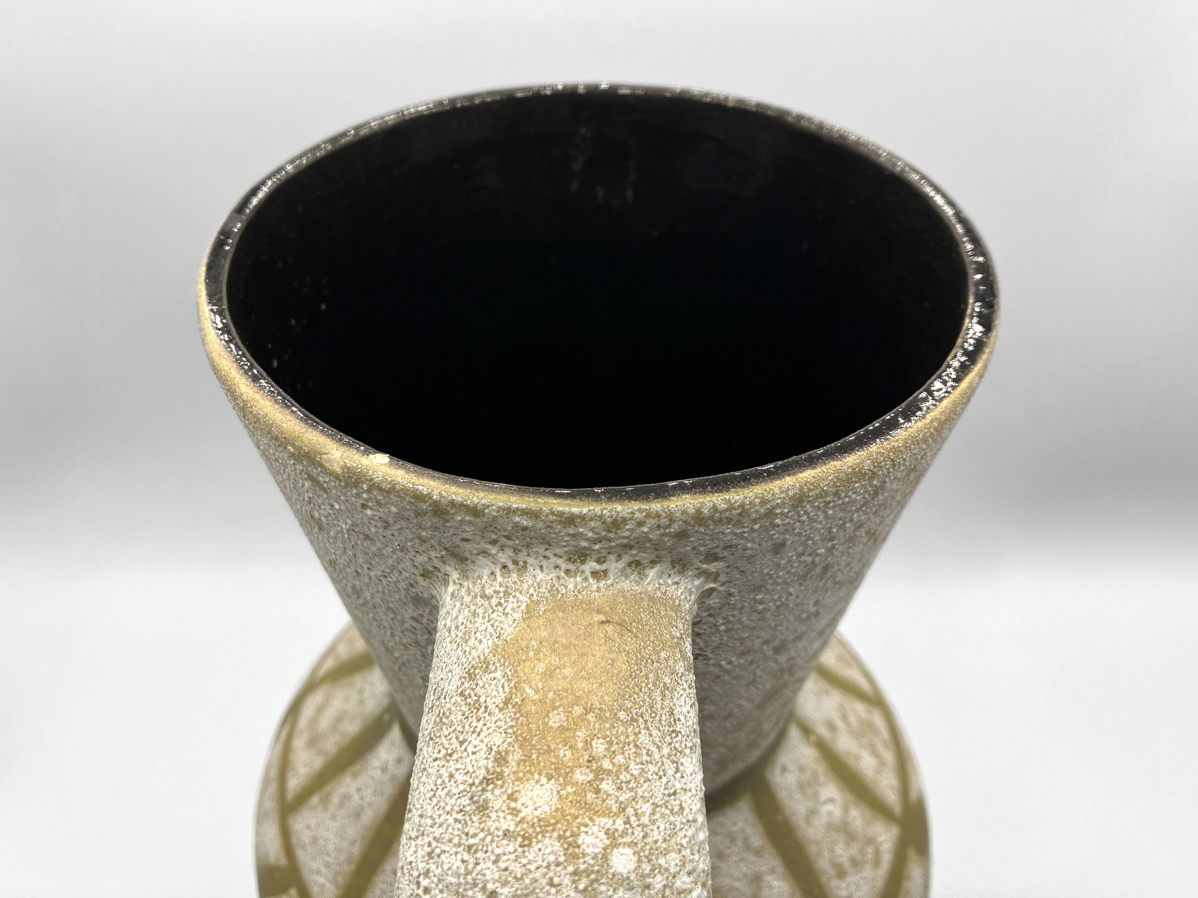 Large vase in matte and glazed ceramic • Manufacture Bay Keramik • W. Germany