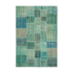 Hand-knotted oriental vintage 205 cm x 300 cm turquoise patchwork carpet