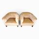 Pair of Art Deco club armchairs in champagne mohair, 1930.