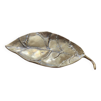 Vide poche feuille en bronze par David Marshall