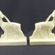 Onnaing, pair of Art Deco crackled antelope bookends
