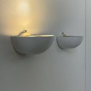 Pair of vintage wall lights in matte white lacquered metal, Italy, 1980.