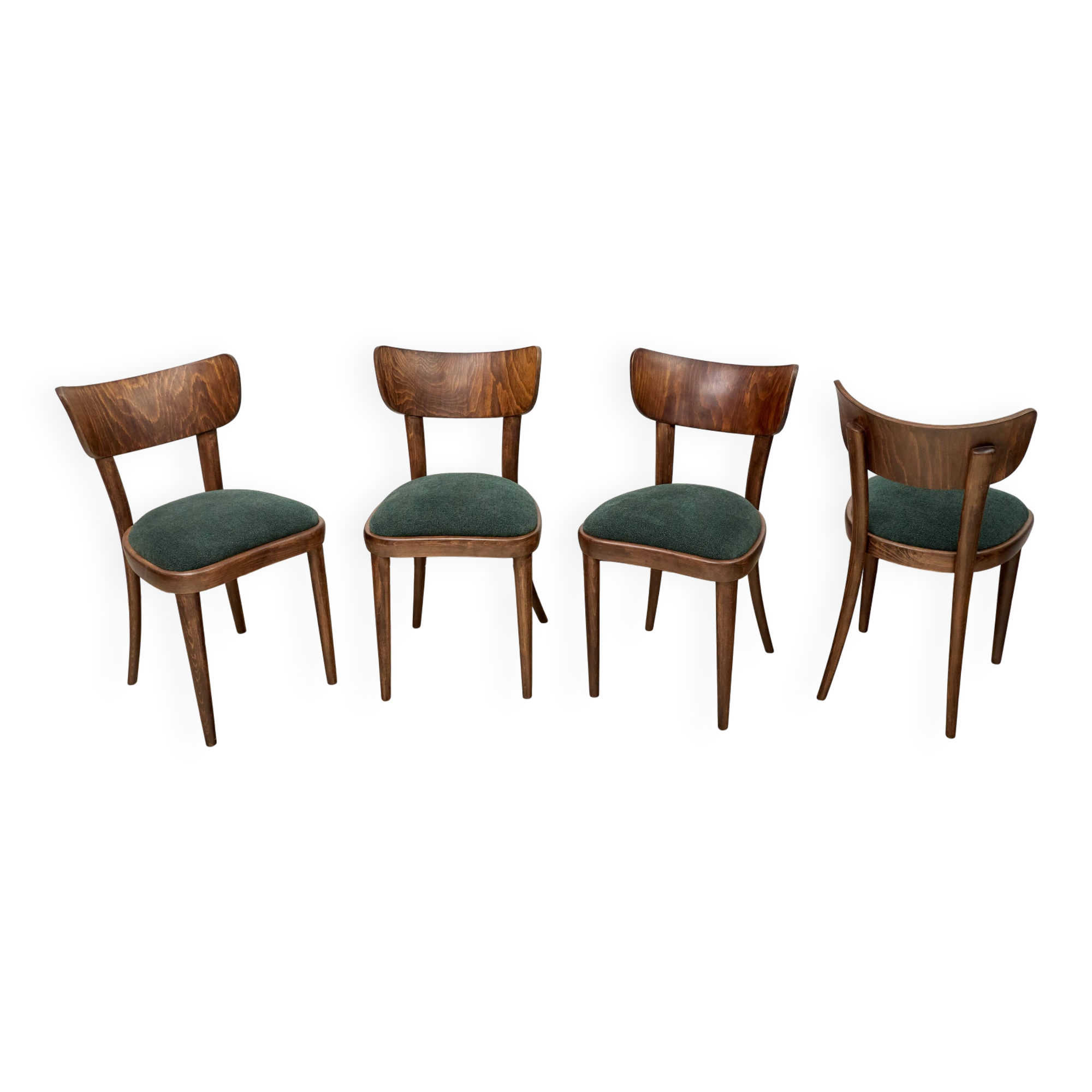 Set of 4 Thonet Chairs, 1950s, Czechoslovakia