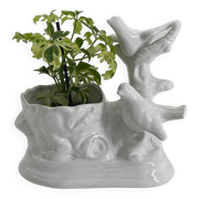 Vintage white porcelain dove planter