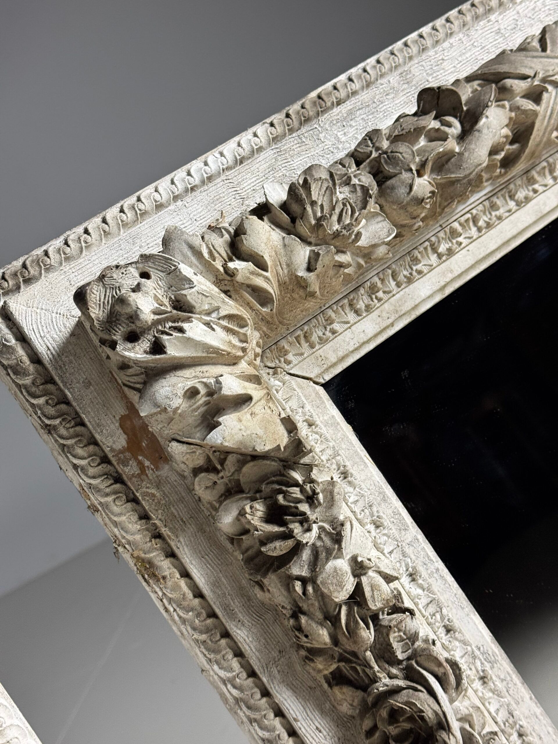 Set of three French mirrors white