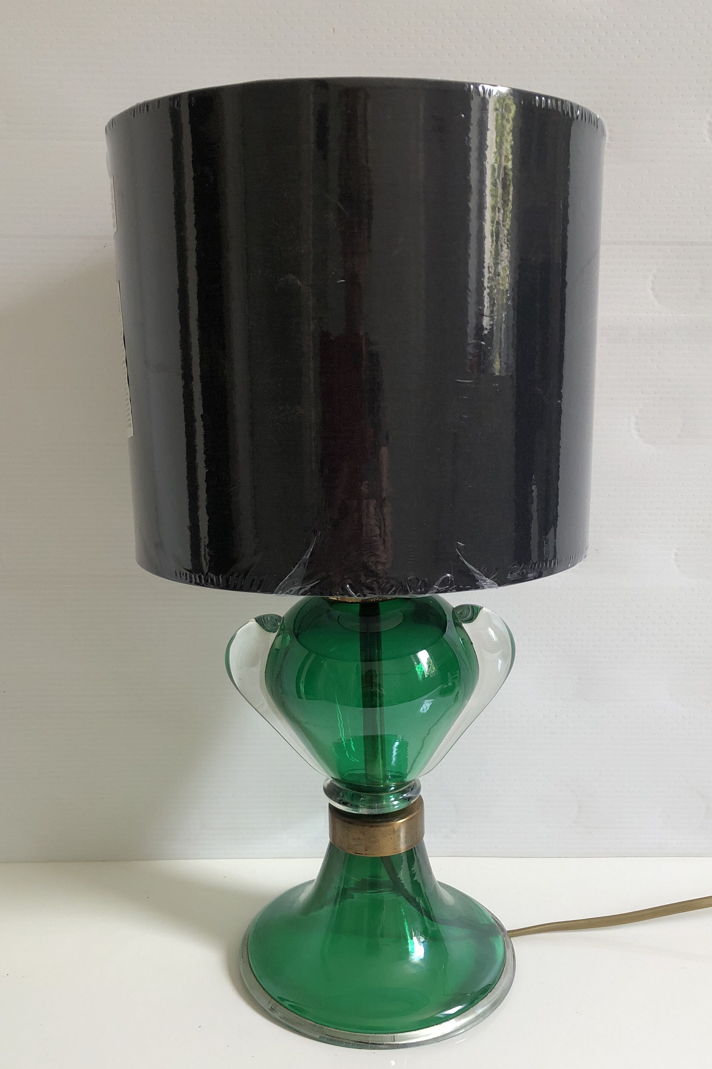 Blown glass table lamp with hot sconces 1950s