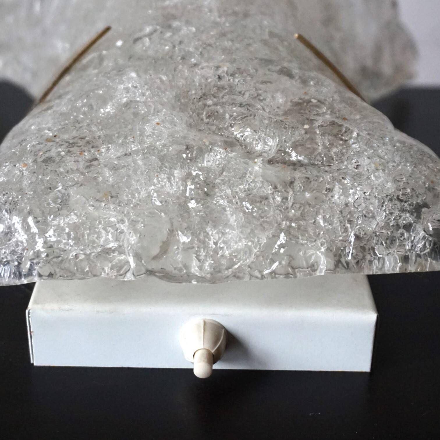 Hillebrand Murano ice glass wall lamp by Egon Hillebrand, 1960