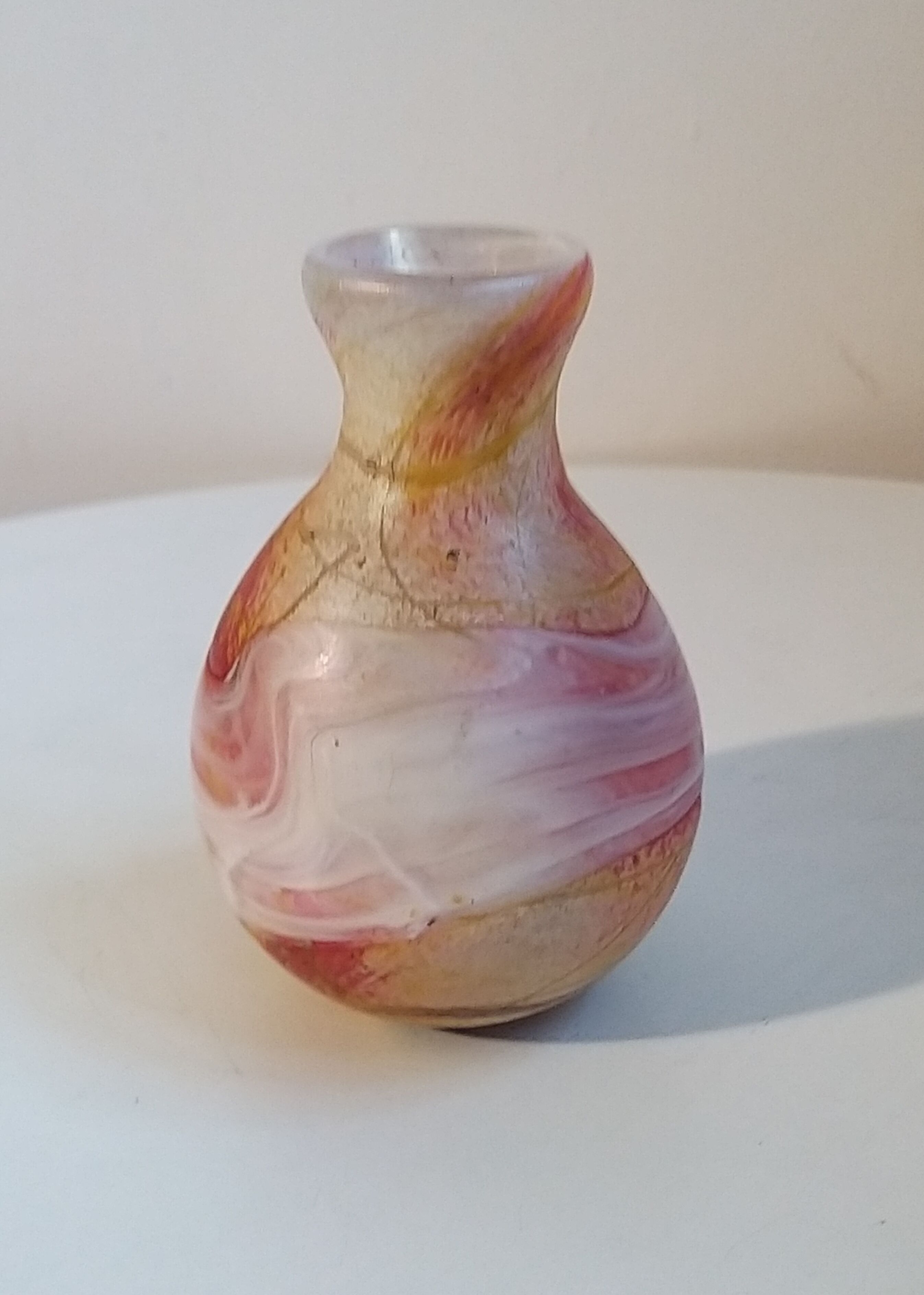Murano hand-blown glass vase agate décor 1960/1970