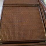 Vintage dressing table/chest - woven rattan - 5 drawers - mirror - 1960s/70s