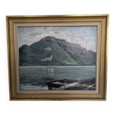 Oil on panel Mountain landscape by WEINMANN