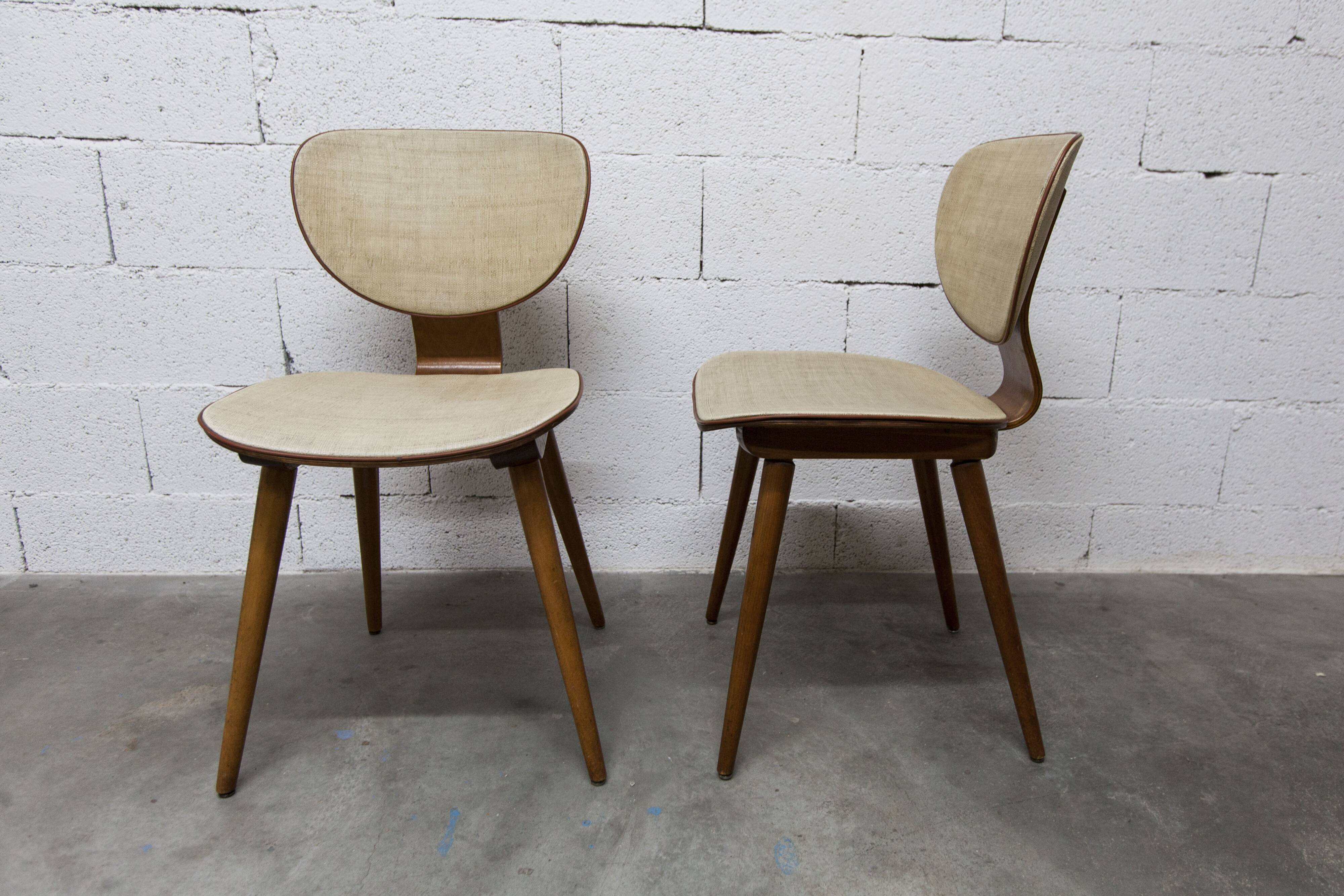 Pair of Baumann chairs No. 831 G1 "design Max Bill" 1960