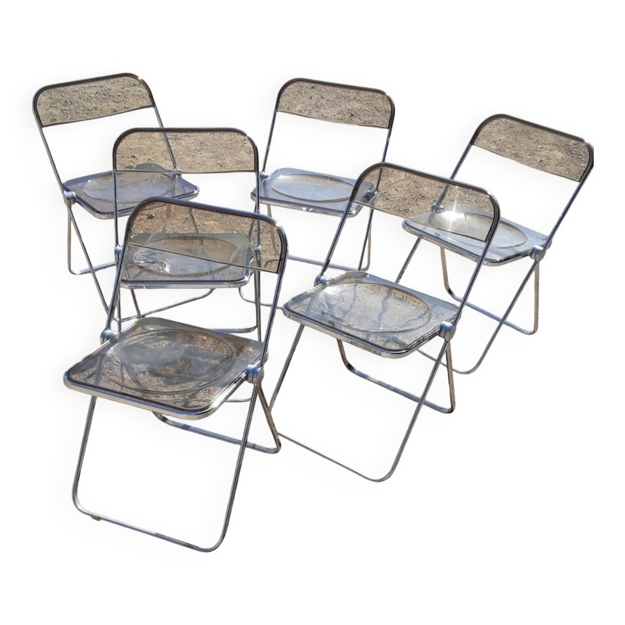 6 Plia chairs - Giancarlo Piretti - Castelli
