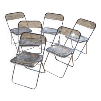 6 Plia chairs - Giancarlo Piretti - Castelli
